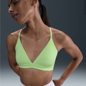 Nike Form Womens Medium Light-Support Non-Padded Triangle Sports Bra Barely Volt